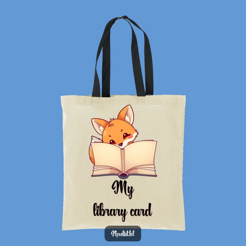 Funny Fox Storybook Tote Bag - Curious Peeking Design, Bookish Carryall Gift