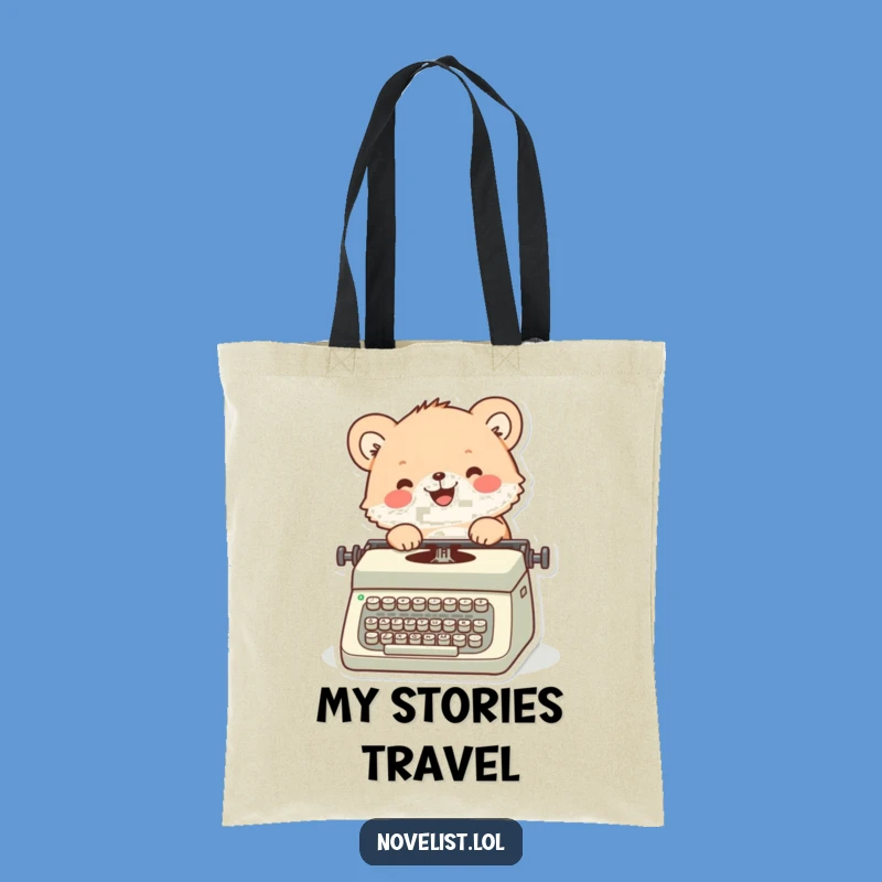 Funny Author's Tote Bag: Fuzzy animal typing, perfect carry-all for writers.