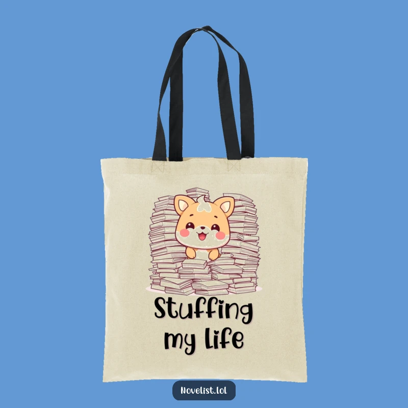 Funny Paper Piler Tote Bag: Animal Happy with Documents, Practical Funny Gift